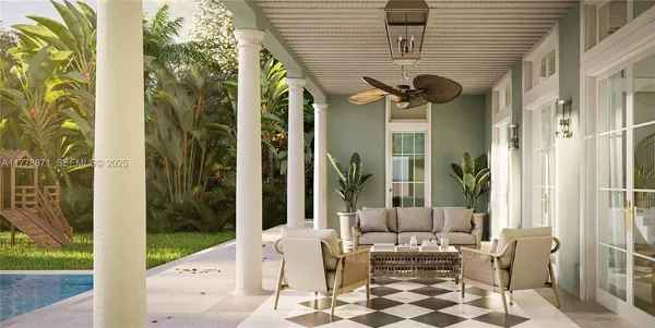 a balcony view with a outdoor space