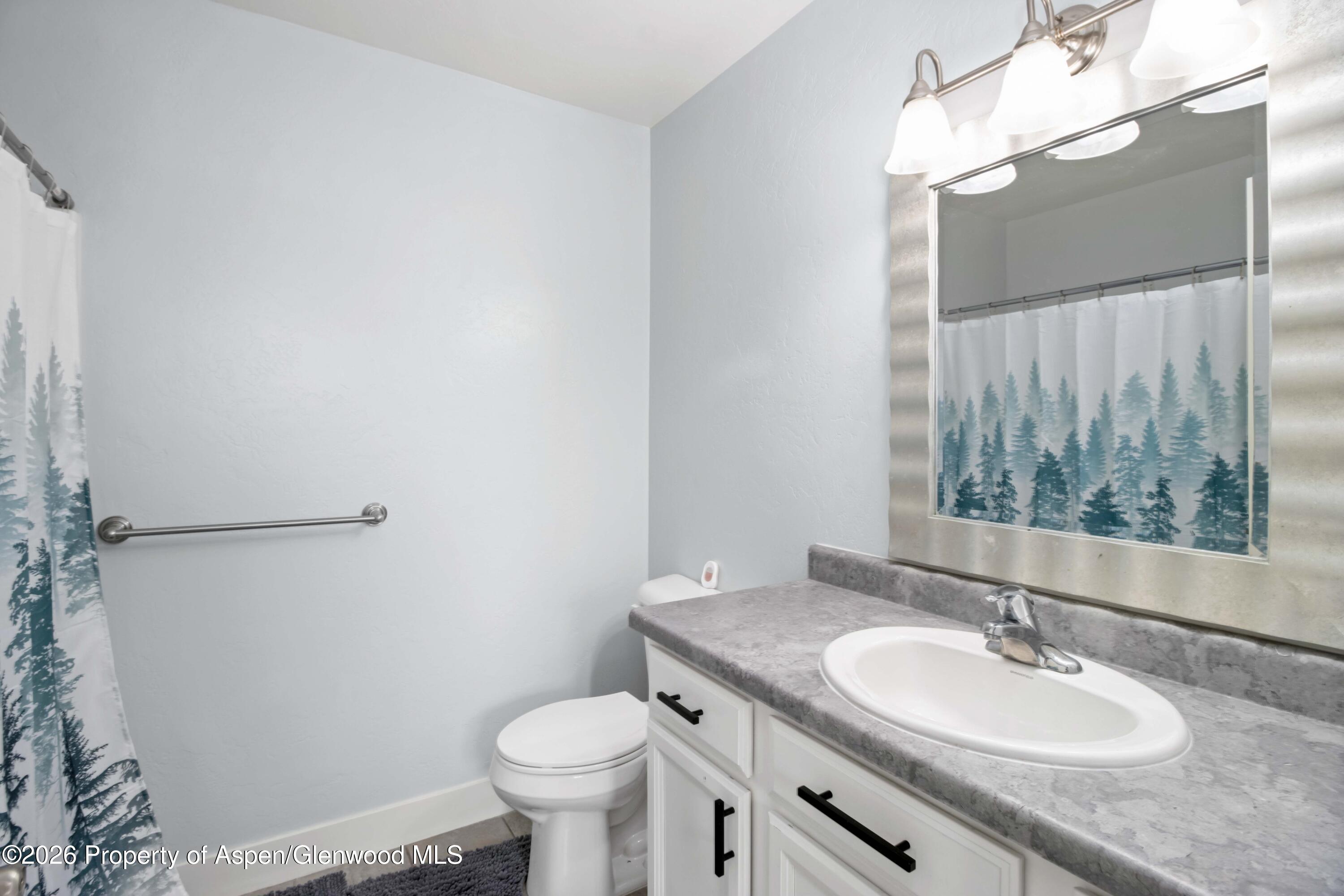 1671 East 17th Circle Rifle, CO 81650 - Photo 17 of 25 a bathroom with a granite countertop sink toilet and a mirror