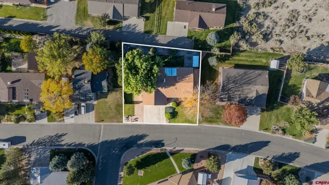 an aerial view of a house