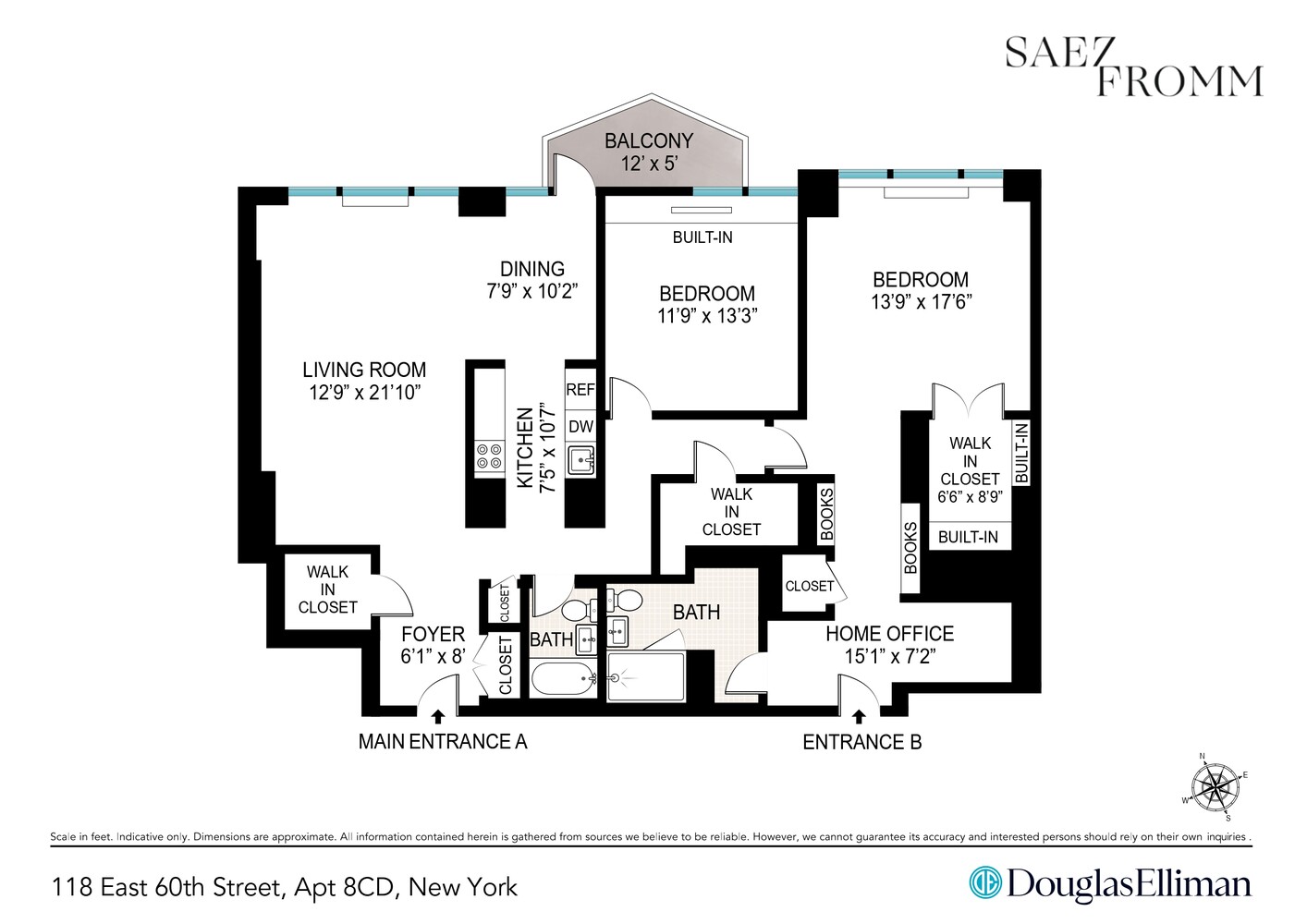118 East 60th Street, Unit 8CD Manhattan, NY 10022 - Photo 10 of 10 a picture of a floor plan