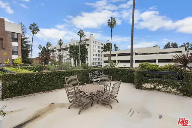 a view of a lake with a terrace