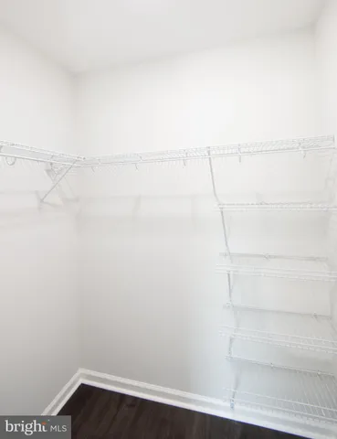 a view of small space with racks on the wall