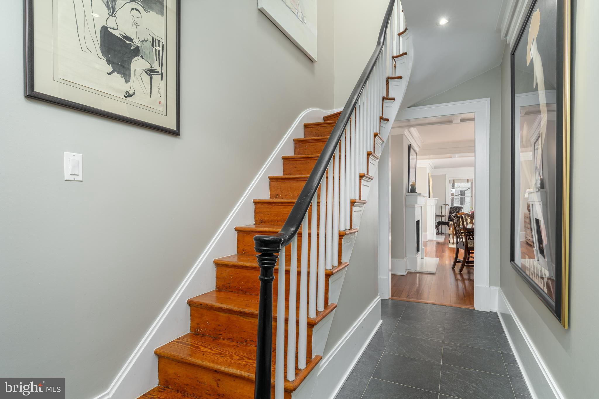 1507 33rd Street Northwest Washington, DC 20007 - Photo 4 of 42 FOYER WITH VIEWS OF DINING AND LIVING ROOMS