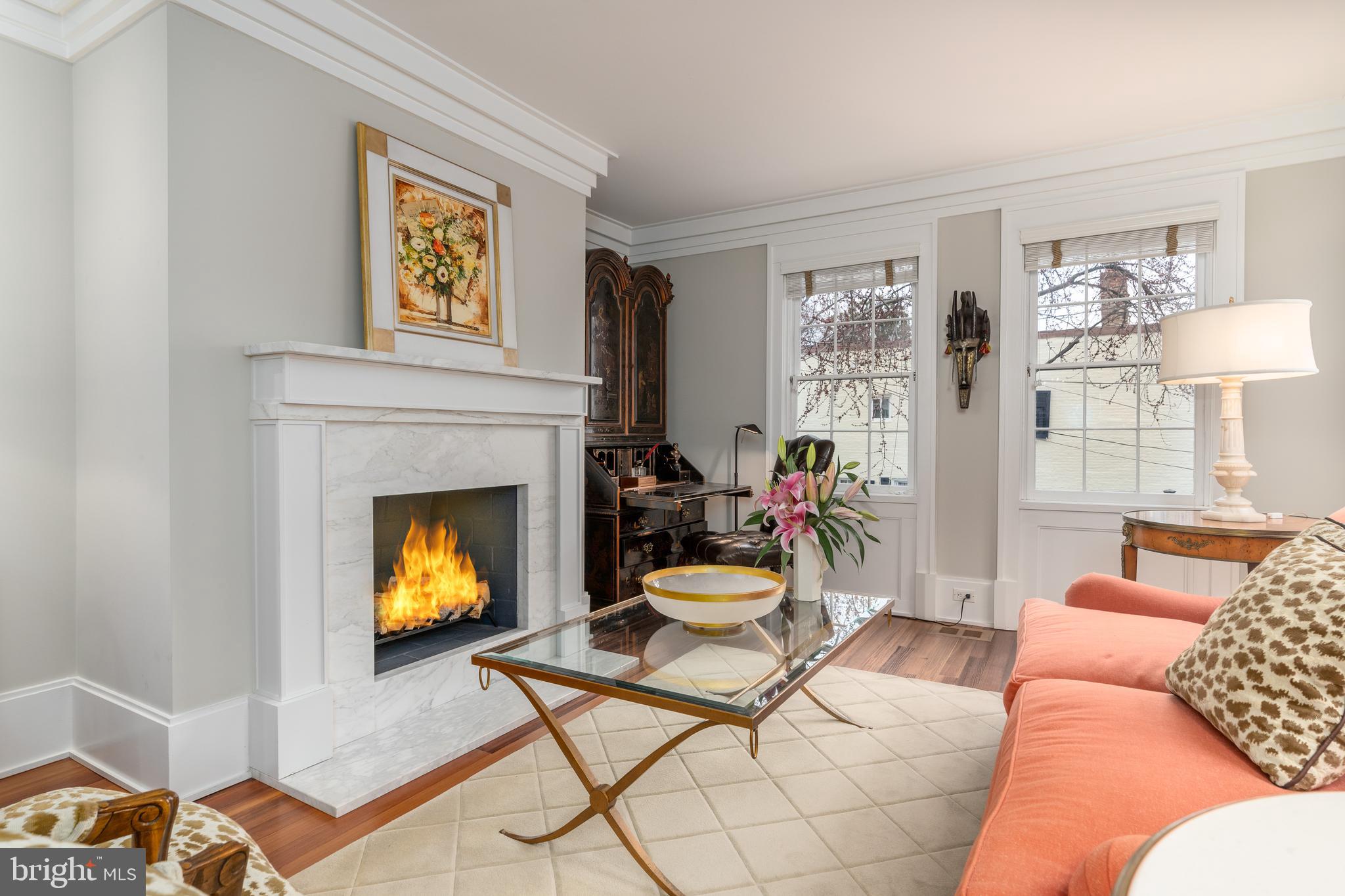 1507 33rd Street Northwest Washington, DC 20007 - Photo 8 of 42 LIVING ROOM WITH FIREPLACE