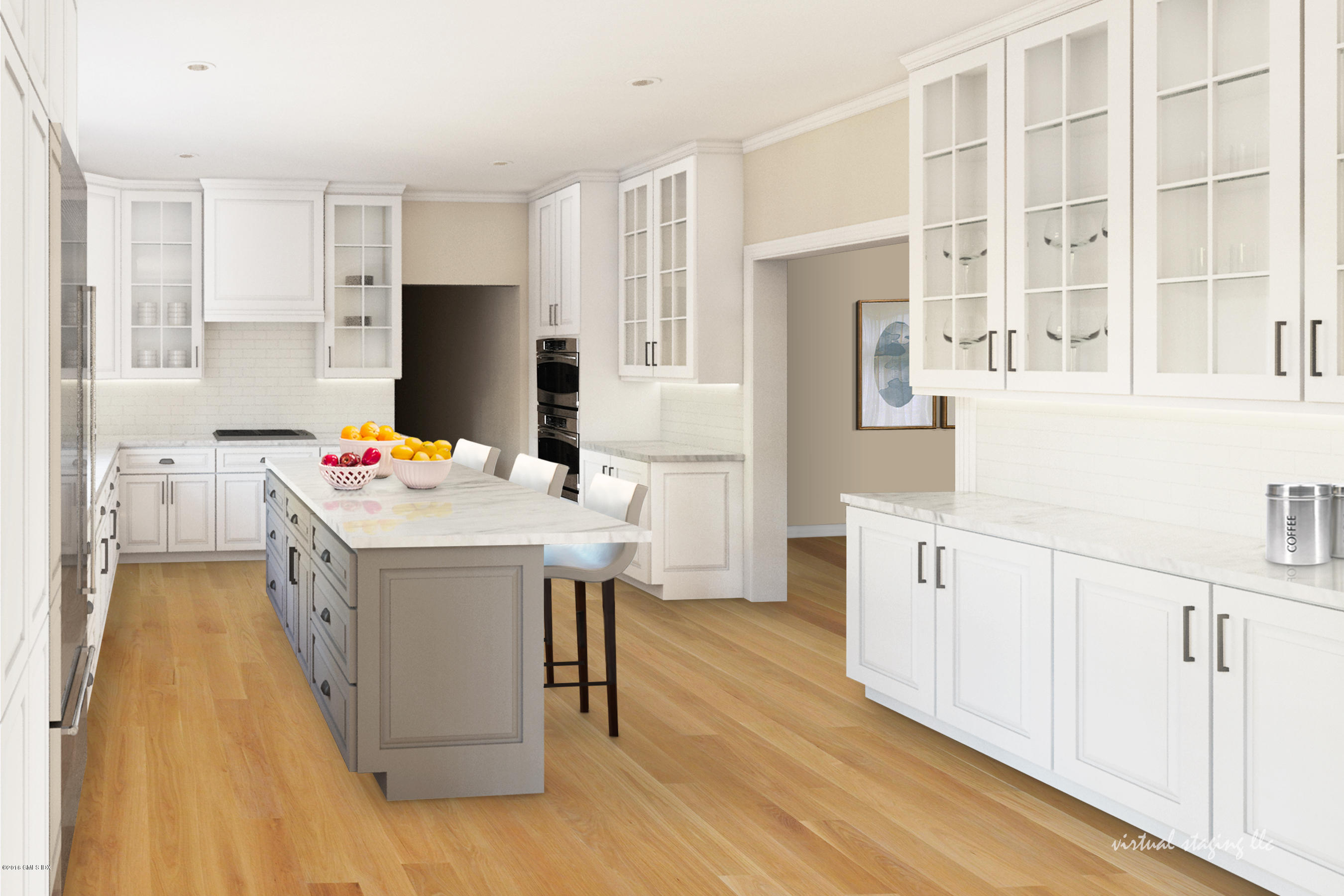 71 Byram Shore Road Greenwich, CT 06830 - Photo 16 of 32 a kitchen that has a lot of white cabinets and stainless steel appliances