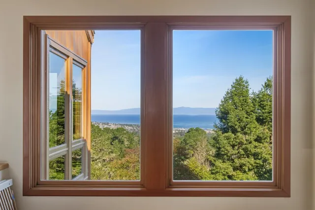 a view of a window and a yard