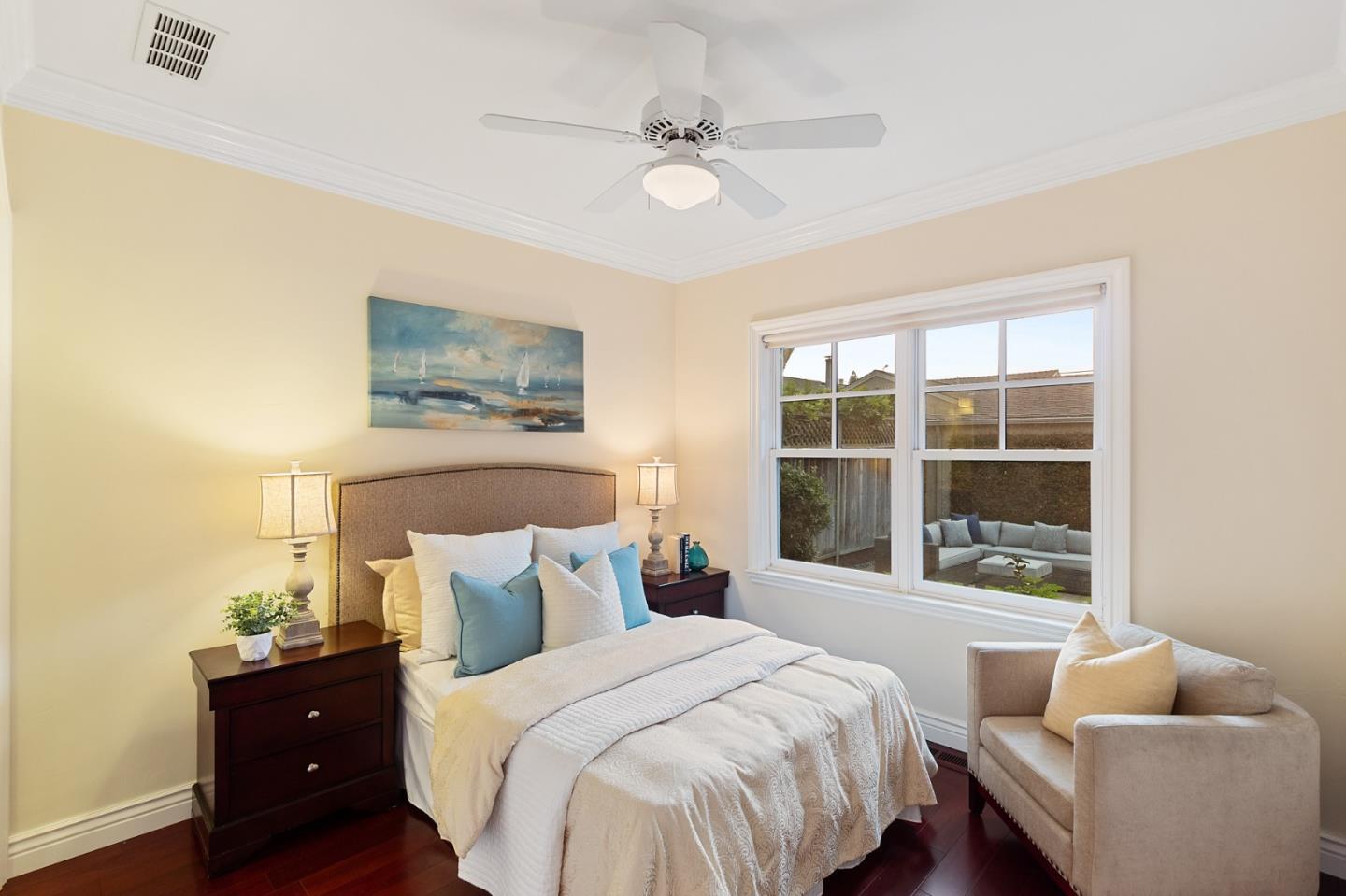 1665 Collingwood Avenue San Jose, CA 95125 - Photo 31 of 41 a bedroom with a bed and wooden floor