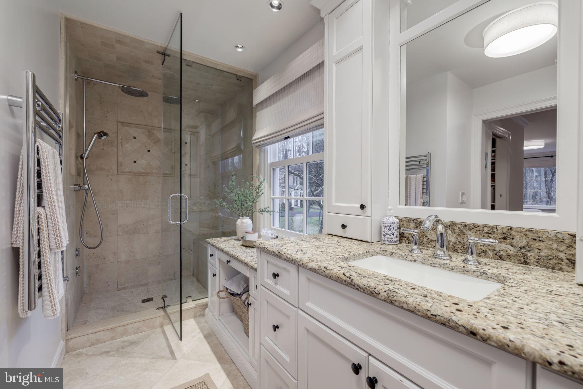 8701 Belmart Road Potomac, MD 20854 - Photo 24 of 39 Custom Tile Walk-in Shower