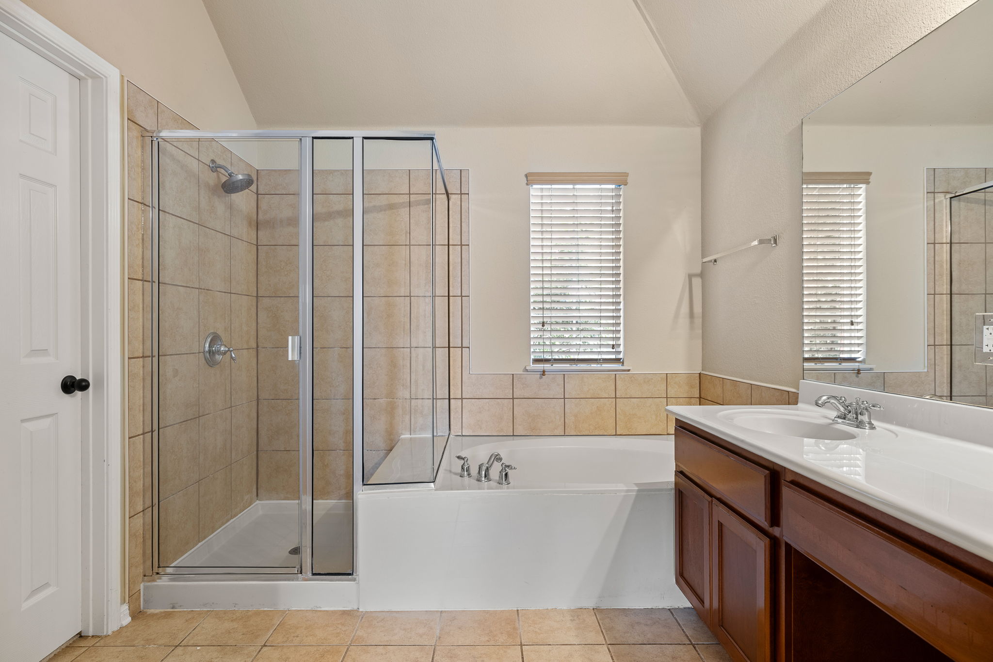 676 Rusk Road Round Rock, TX 78665 - Photo 19 of 35 Primary bathroom offers large soaking tub and separate shower