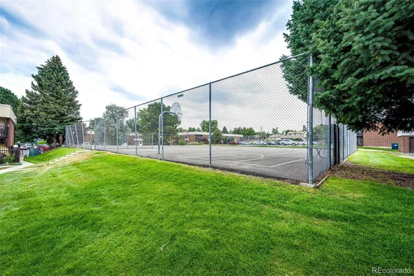 a view of a garden from a roof deck