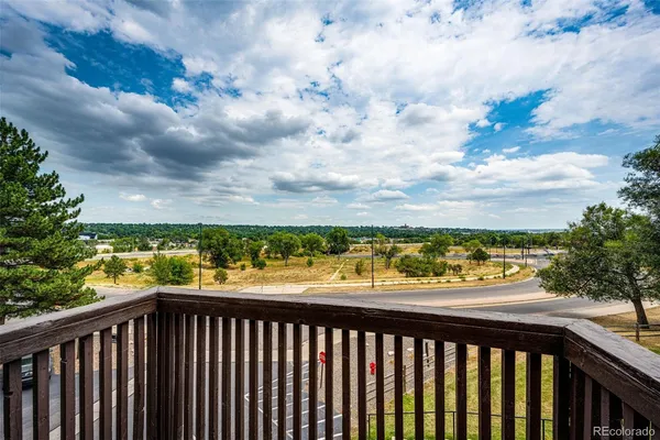 a city view from a balcony