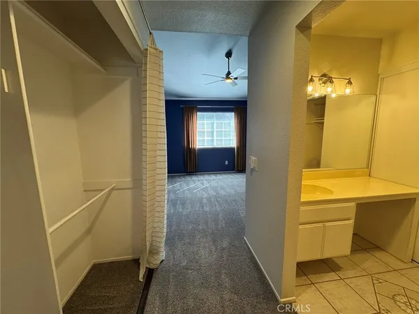 a view of a bathroom with a tub