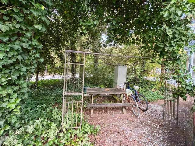 a view of a chairs in a patio