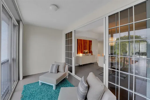 a living room with furniture