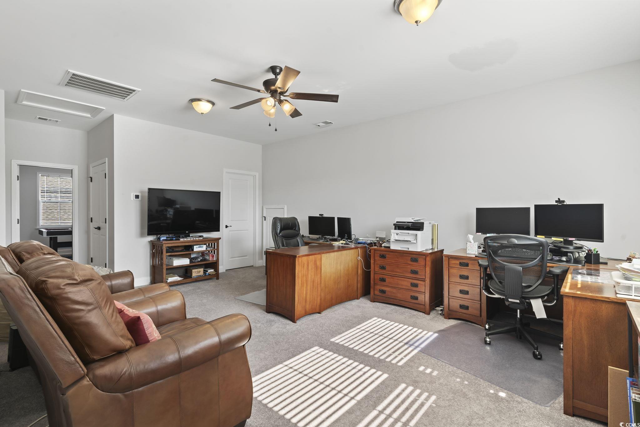 256 Yellow Rail Street Murrells Inlet, SC 29576 - Photo 28 of 40 Home office featuring ceiling fan and light colore