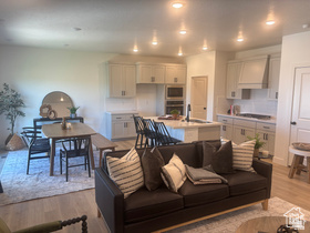 2796 West Aurora Avenue Mapleton, UT 84664 - Photo 3 of 8 Living room featuring light wood-style floors and recessed lighting