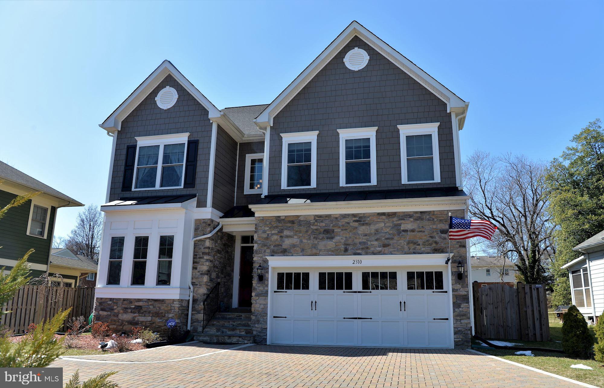 2310 North Glebe Road Arlington, VA 22207 - Photo 1 of 39 Front Exterior, Brick Paver Drive and 2 car garage