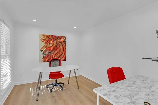 a living room with furniture