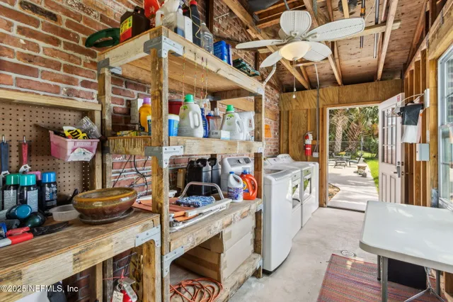 a view of storage and utility room