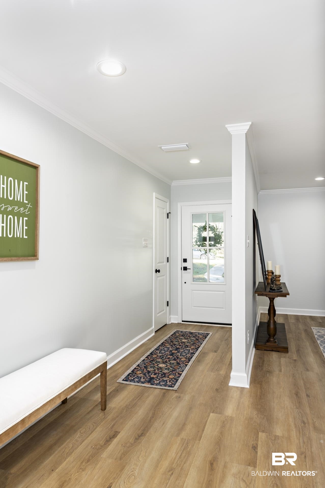 6001 Camp Halls Mill Road Mobile, AL 36619 - Photo 22 of 52 Entryway featuring light wood finished floors, recessed lighting, and ornamental molding