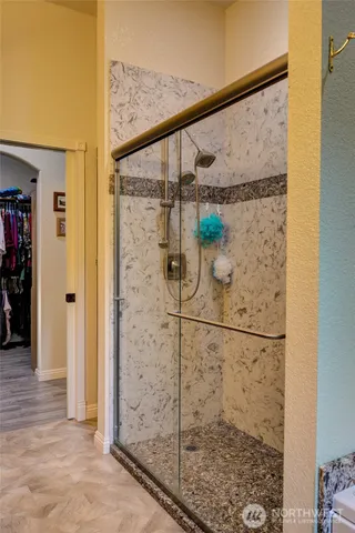 a bathroom with a shower