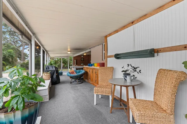 a outdoor space with furniture