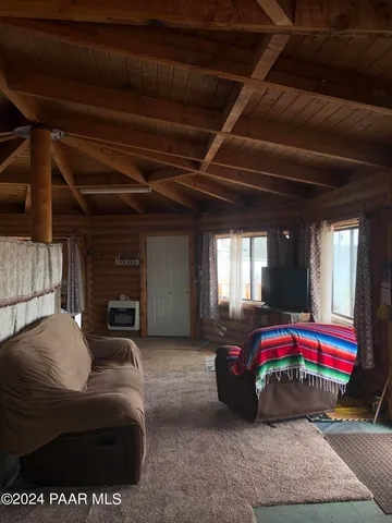 a car parked in a room next to a window