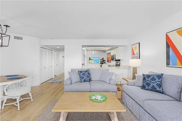 a living room with furniture and a couch