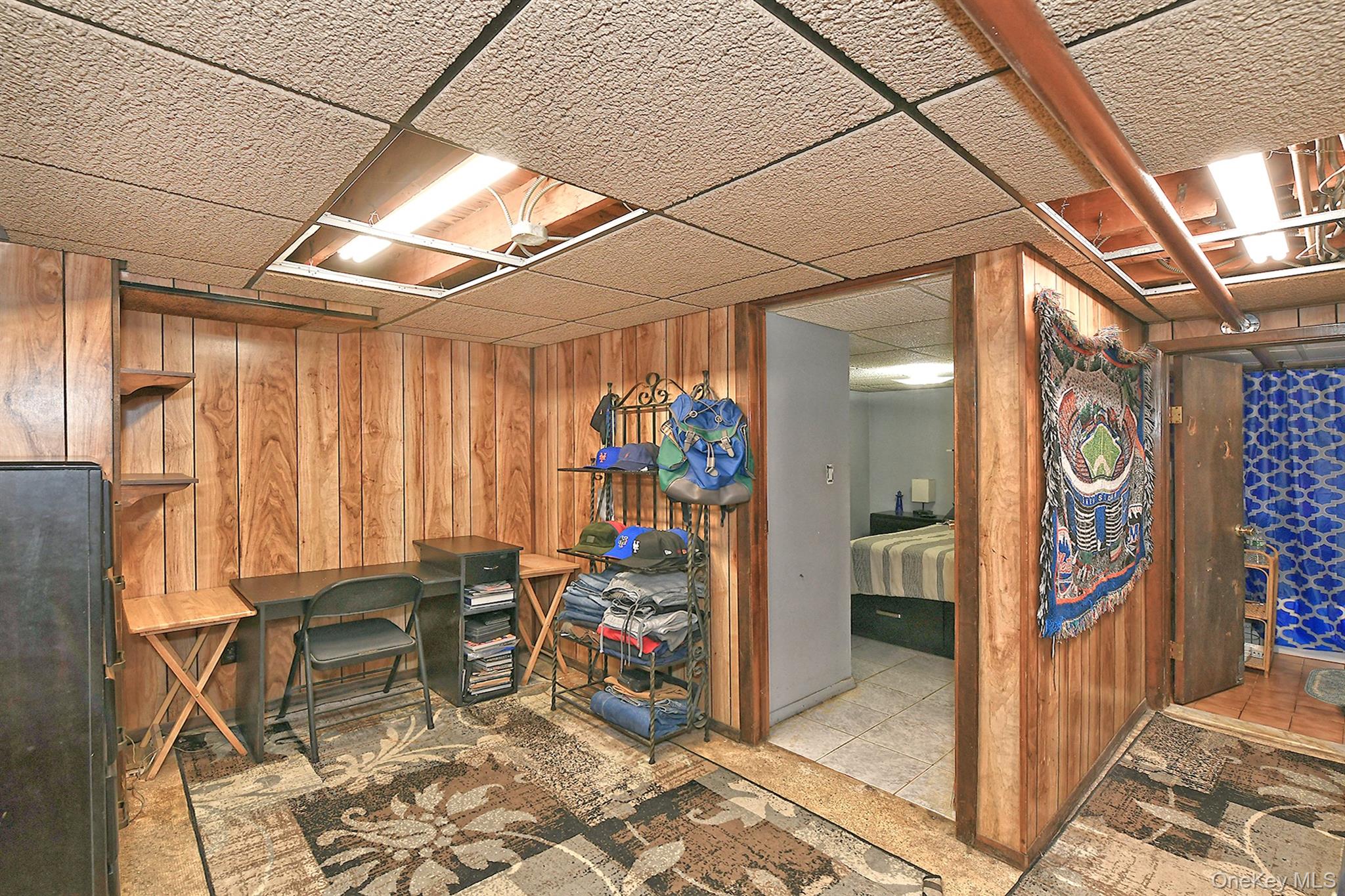 63-05 138th Street Queens, NY 11367 - Photo 15 of 22 Finished below grade area featuring wood walls