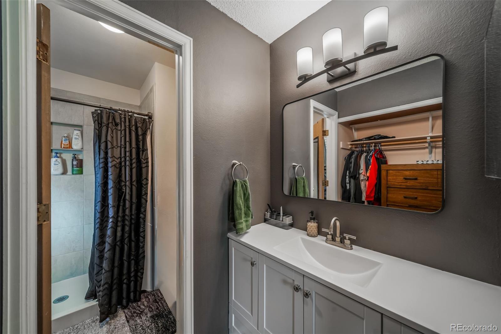 9240 Stargrass Circle Highlands Ranch, CO 80126 - Photo 25 of 46 a bathroom with a sink vanity and a mirror
