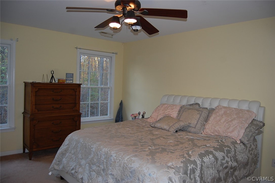 312 Sunset Ridge Drive Farmville, VA 23901 - Photo 19 of 25 a bedroom with a bed and a chandelier