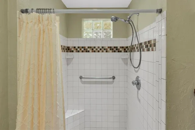 a bathroom with a shower