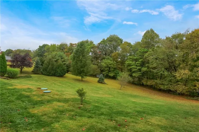 a backyard of a house with lots of green space
