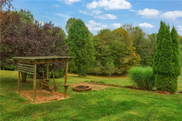 a view of a backyard