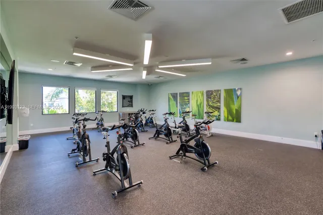 a room with musical instruments and air hockey table