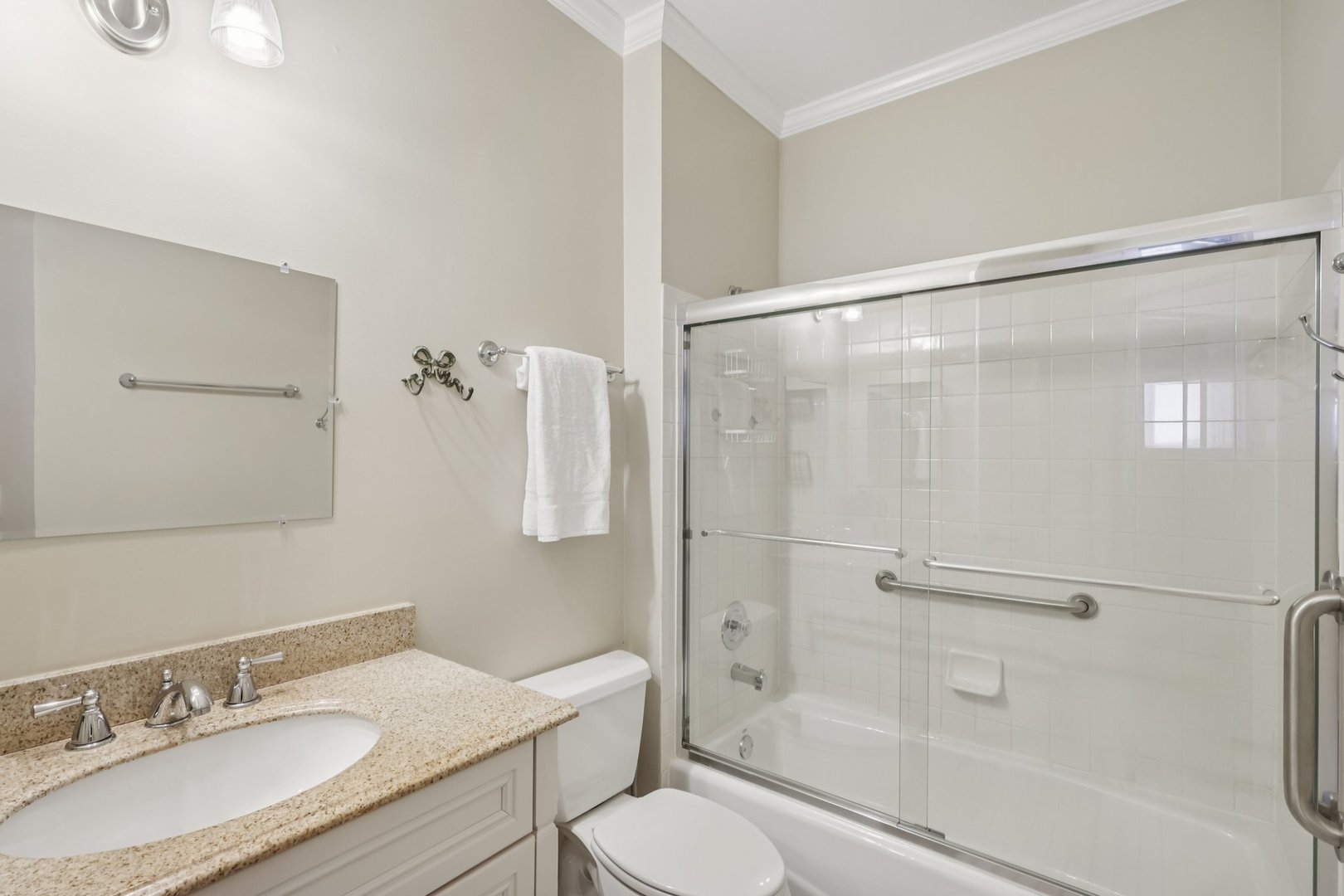 1262 Rhodes Lane Naperville, IL 60540 - Photo 14 of 23 a bathroom with a granite countertop sink toilet and shower