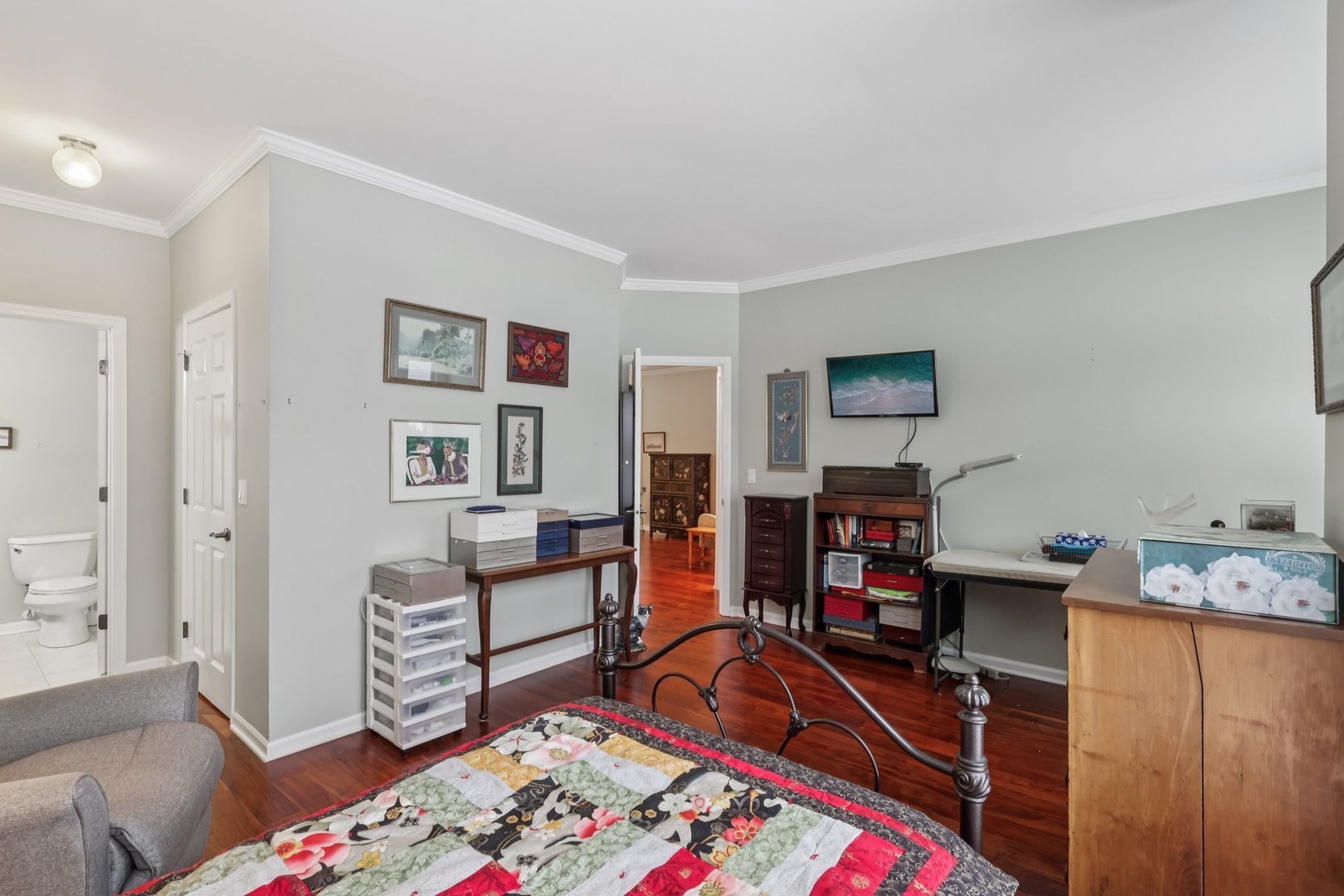 1262 Rhodes Lane Naperville, IL 60540 - Photo 17 of 23 a room with furniture and a wooden floor