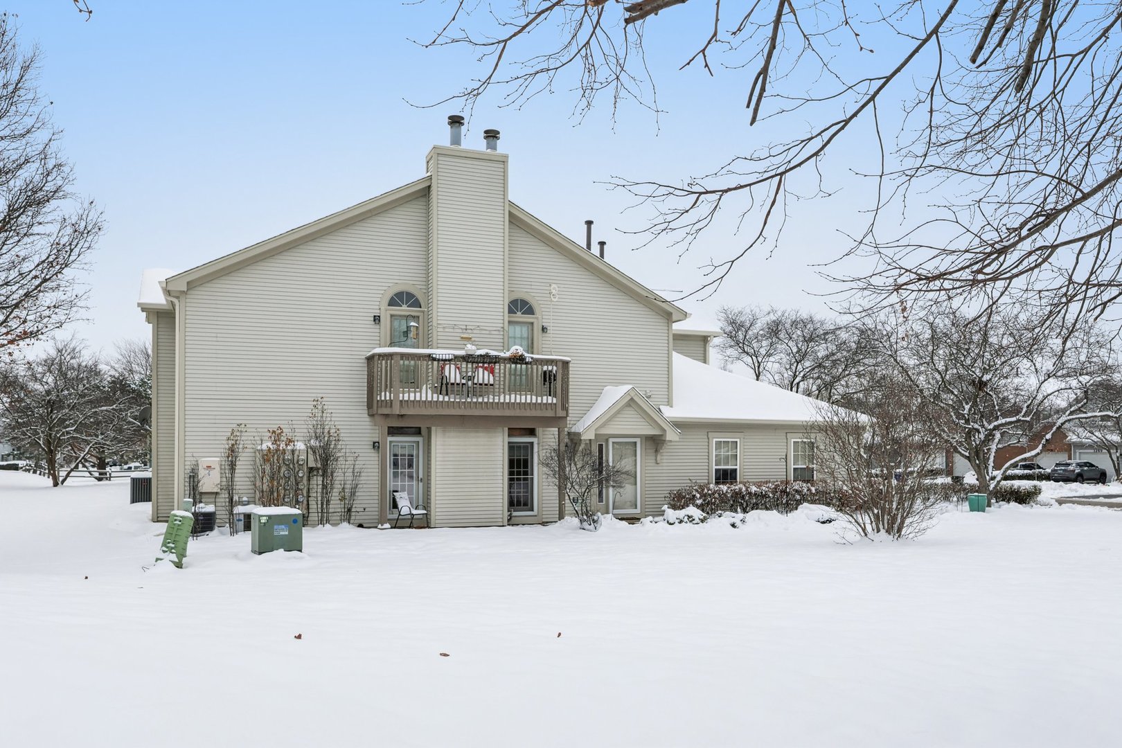 1262 Rhodes Lane Naperville, IL 60540 - Photo 21 of 23 a front view of a house with a yard covered in snow