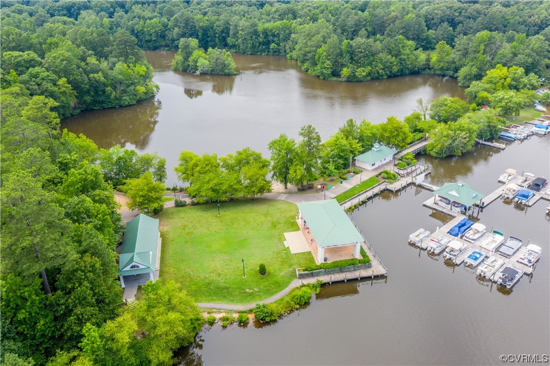 14908 Walnut Bend Road Midlothian, VA 23112 - Photo 34 of 43 an aerial view of a house with a yard and lake view