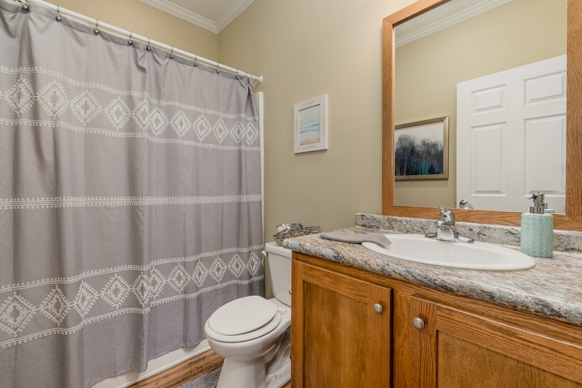 6175 Crawford Store Road Springfield, TN 37172 - Photo 15 of 19 a bathroom with a granite countertop sink and a mirror