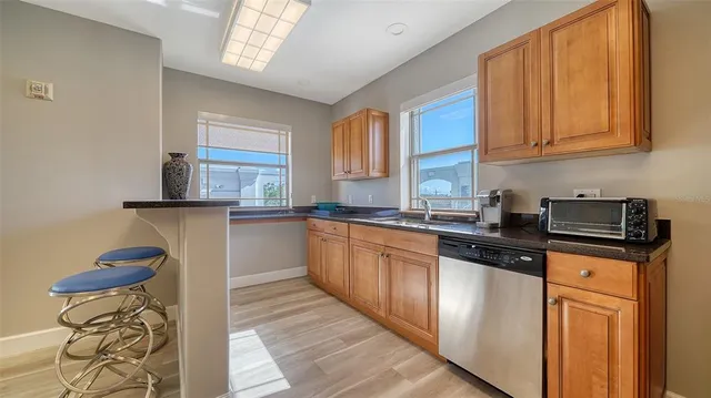 a city view with tall buildings