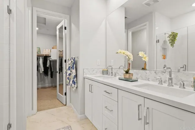 a close view of walk in closet