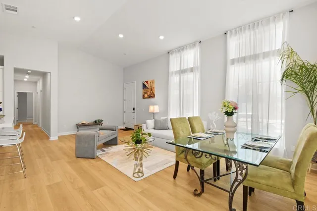 a workspace with furniture and window