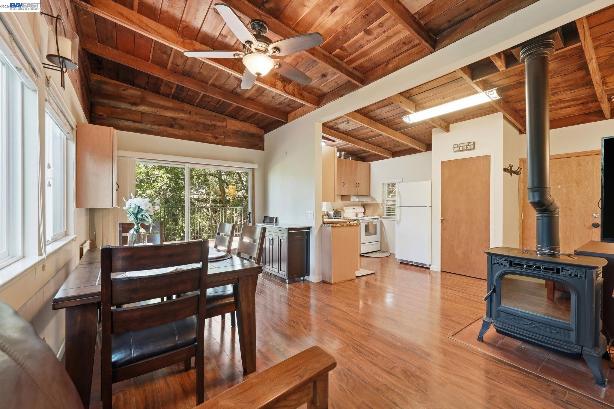 11700 Oak Road Forestville, CA 95436 - Photo 4 of 20 a view of a dining room with furniture window and wooden floor