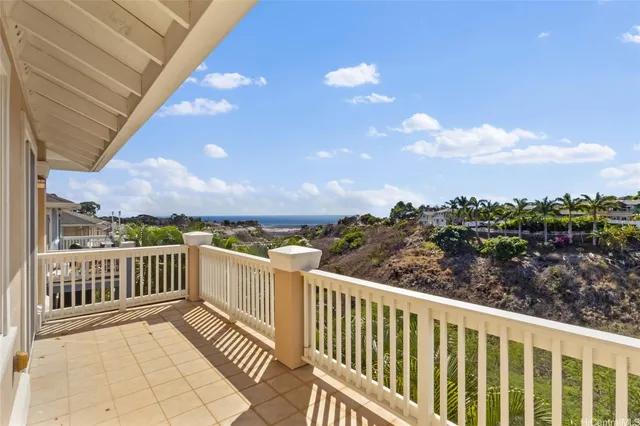 a view of a city from a balcony