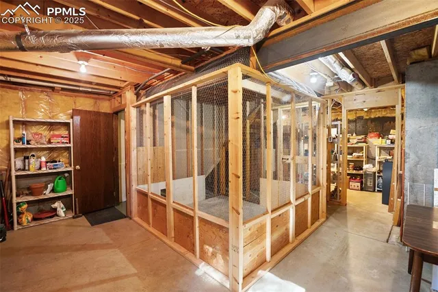 a room with storage and utility room