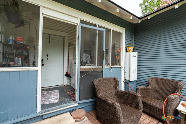 a outdoor living space with furniture