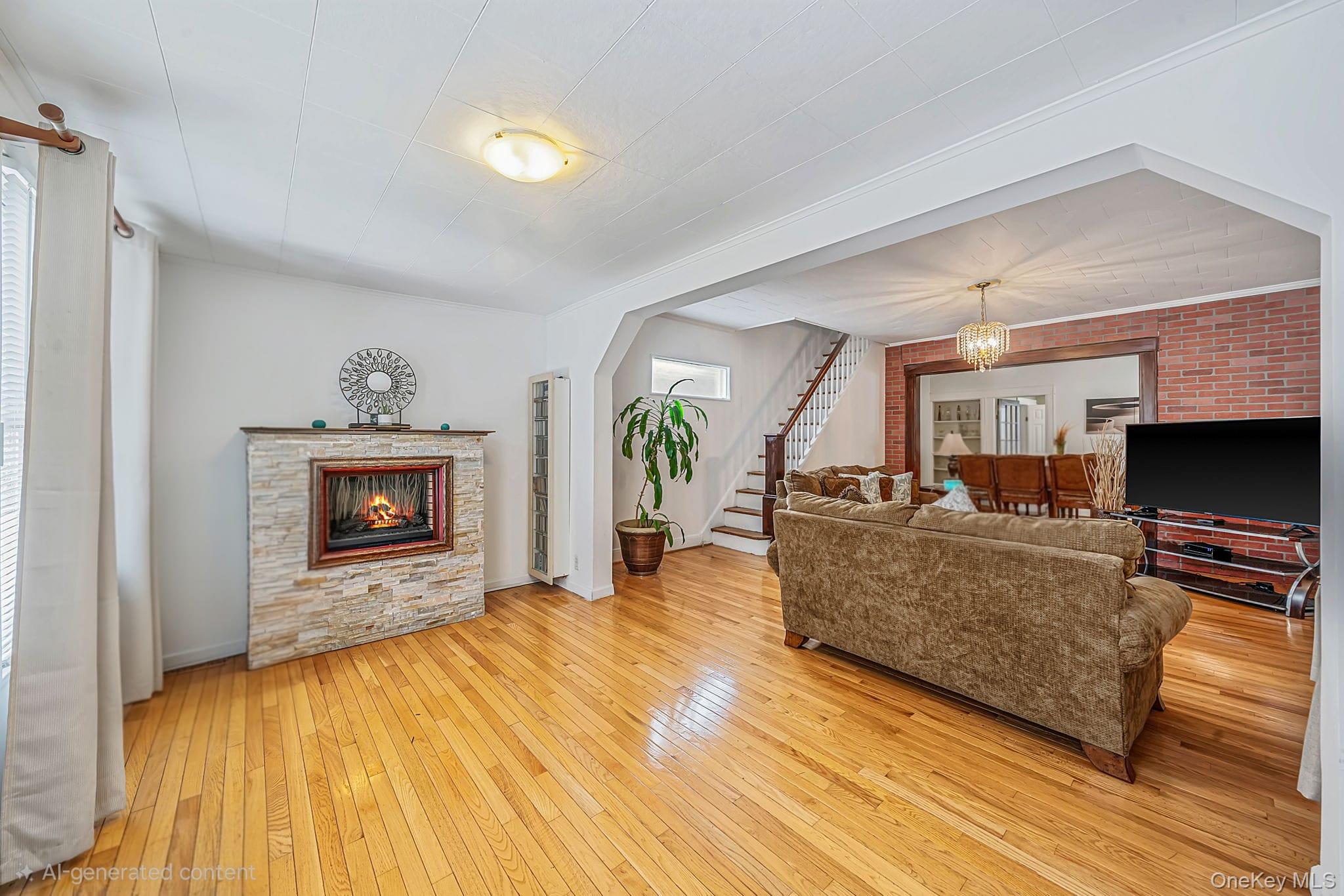 93-20 92nd Avenue Queens, NY 11421 - Photo 4 of 21 a living room with furniture and a fireplace