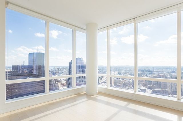 a view of a city from a room
