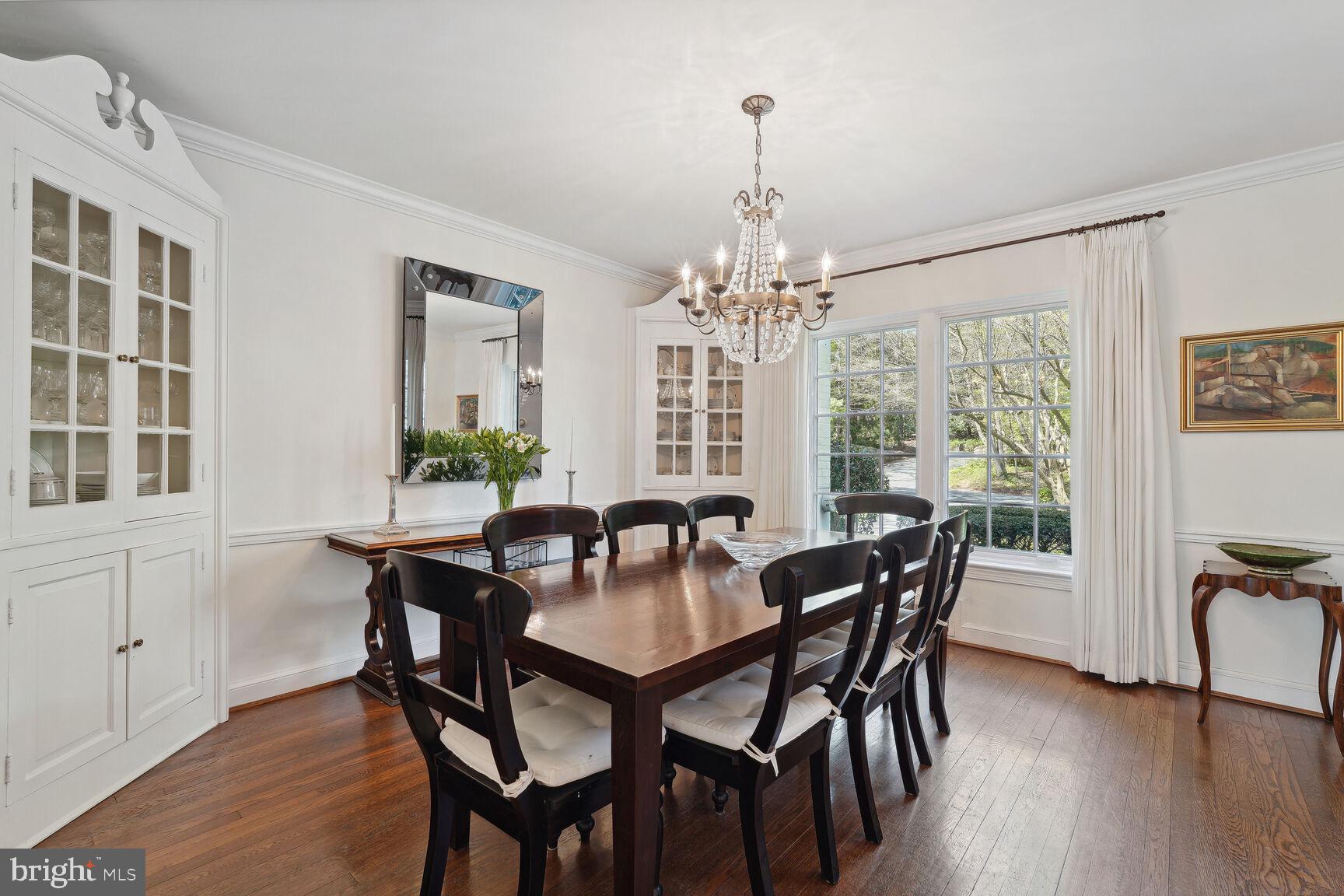 8105 Rayburn Road Bethesda, MD 20817 - Photo 8 of 25 Spacious dining room w/ 2 glass front cabinets